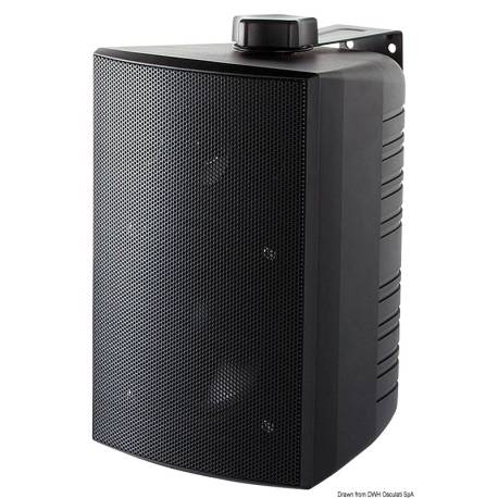 Set difuzoare marine stereo Cabinet, 2-cai, negru, 164x98mm