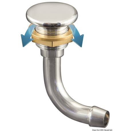 Aerisire rezervor combustibil cu cot 90° OSCULATI, 16mm, alama cromata