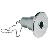 WATER deck plug cast mirror polished AISI316 38 mm