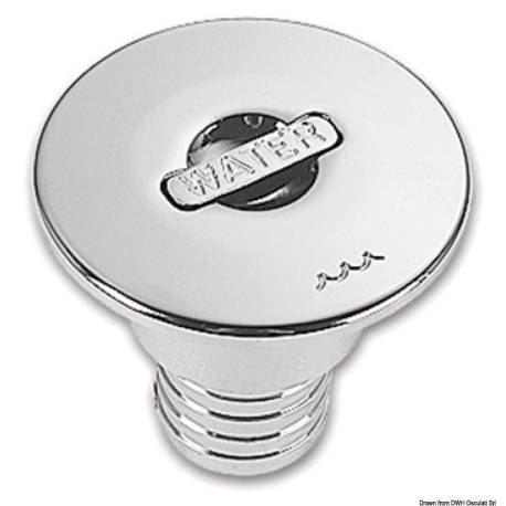 Chromed brass WATER straight deck plug 50 mm