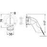 WATER 30°-angled plug mirror polished AISi316 38mm