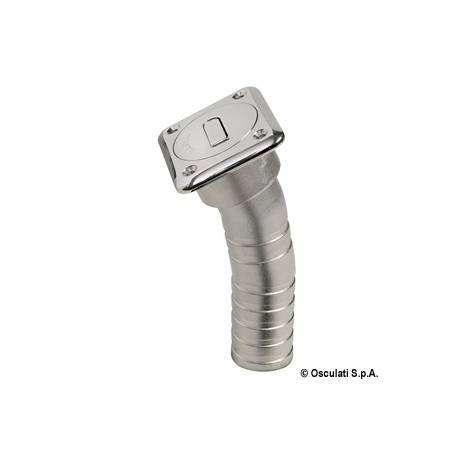 Gura alimentare patrata pentru reziduuri, 38mm, inox AISI316, versiune lunga