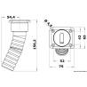Gura alimentare patrata pentru reziduuri, 38mm, inox AISI316, versiune lunga