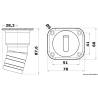 Gura alimentare patrata pentru Diesel, 38mm, inox AISI316 
