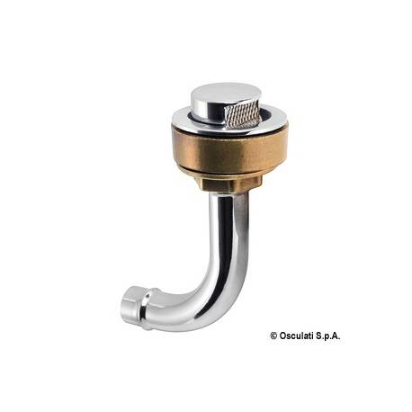 Aerisire rezervor combustibil cu cot 90° stanga OSCULATI, alama cromata, 20 mm