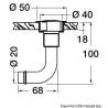 Aerisire rezervor combustibil cu cot 90° stanga OSCULATI, alama cromata, 20 mm