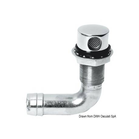 Aerisire combustibil la 90° OSCULATI 20.289.01, inox, 19mm