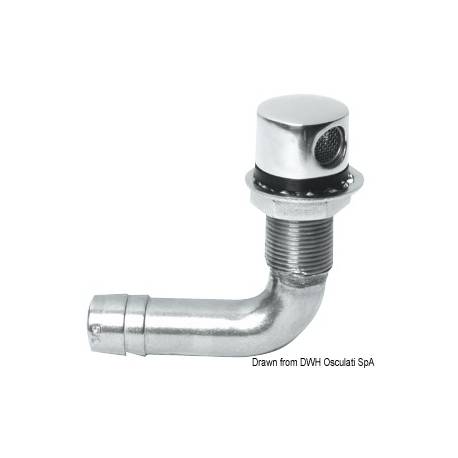 Aerisire combustibil la 90° OSCULATI 20.288.01, inox, 16mm