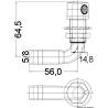 Aerisire combustibil la 90° OSCULATI 20.288.01, inox, 16mm