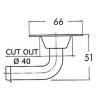 Aerisire combustibil la 90° OSCULATI 20.267.60, inox, cap 66mm, 16mm