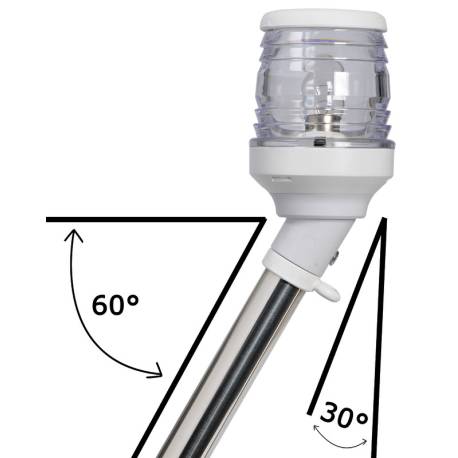 Lumina navigatie Classic 360° pe suport inclinat la 30° 60cm, alb