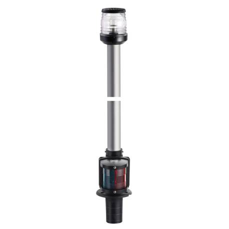 Lumina navigatie 360° verde/rosu pe stalp cu montare in nisa 100cm, carcasa neagra