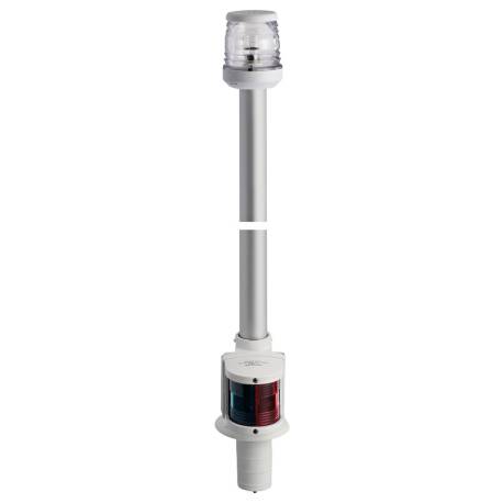 Lumina navigatie 360° verde/rosu pe stalp cu montare in nisa 100cm, carcasa alba