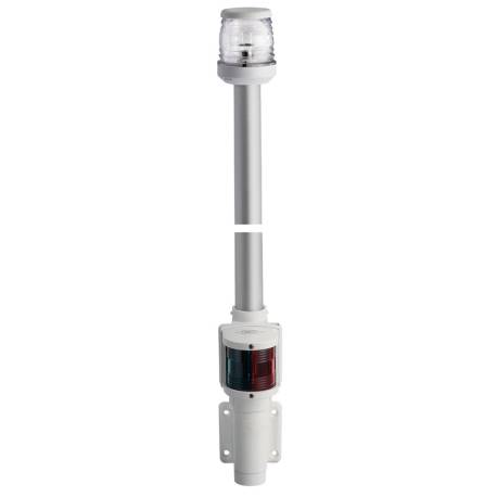 Lumina navigatie 360° verde/rosu pe stalp cu montare bulkhead 100cm, carcasa alba