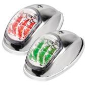 Lumini navigatie Evoled cu corp din inox finisat, rosu + verde
