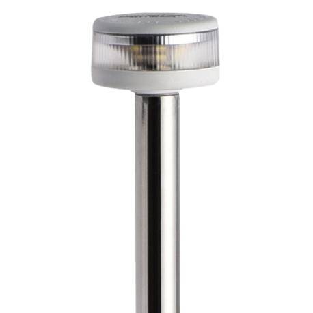 Lumina ancora Evoled 360° pe stalp detasabil inox 100cm, plastic alb, baza flush