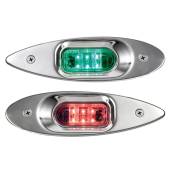 Set lumini navigatie laterale Evoled Eye 112.5° rosu + 112.5° verde, corp din inox