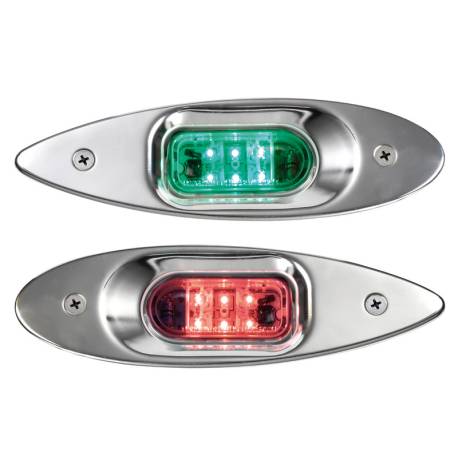 Set lumini navigatie laterale Evoled Eye 112.5° rosu + 112.5° verde, corp din inox