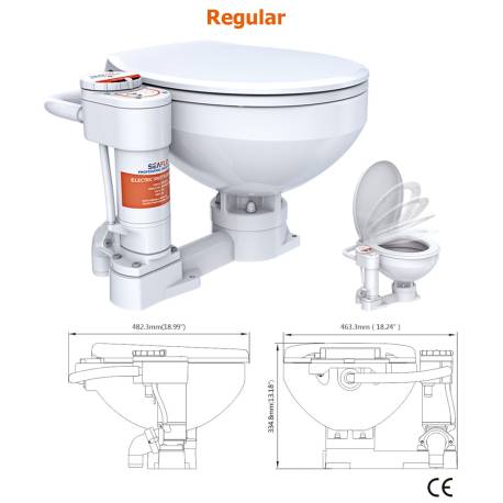 Toaleta electrica SEAFLO Regular, 24V, 463 x 482 x 335mm