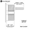 Maner cu incuietoare WHITECAP T-Handle, nylon alb/ zinc cromat
