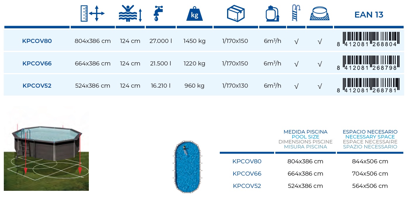 piscina ovala GRE KPCOV66